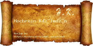 Hochrein Kálmán névjegykártya